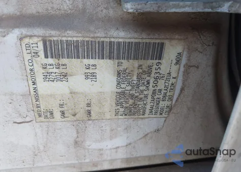 2011 Nissan Altima 2.5 z USA, uszkodzony, nr VIN 1N4AL2AP0BN506359